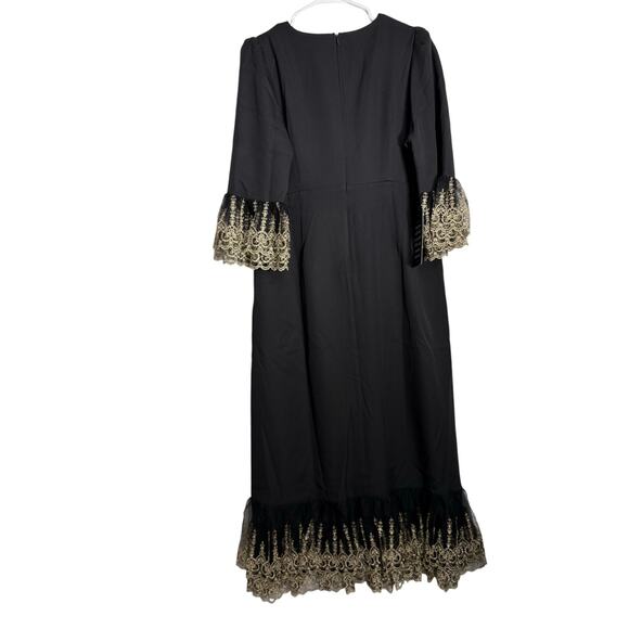 New Tuckernuck Pomander Place Gold Lace Lillith Midi Dress Sz Large 1543-D - Picture 8 of 13